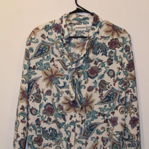 Alfred Dunner Tops - Vintage Alfred Dunner Paisley Tie-Neck Blouse